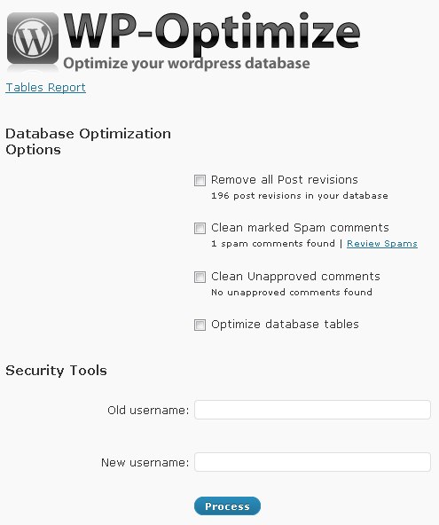 wp-optimize - оптимизация базы данных WordPress 2