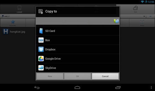 Android: ES File Explorer - копирование в облака Android: ES File Explorer - копирование в облака